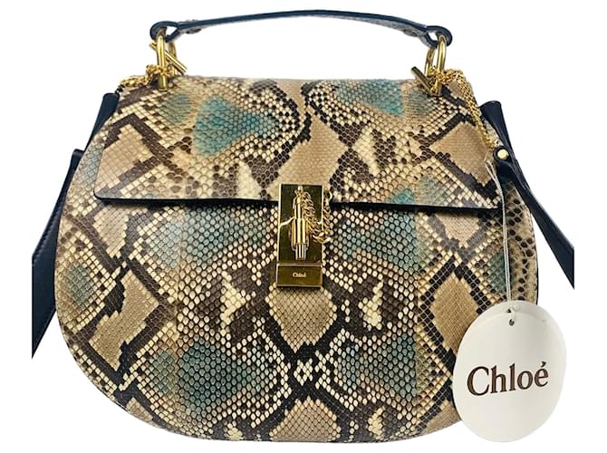 Chloé Borsa a tracolla Python Drew Gold (Medium) Multicolore 