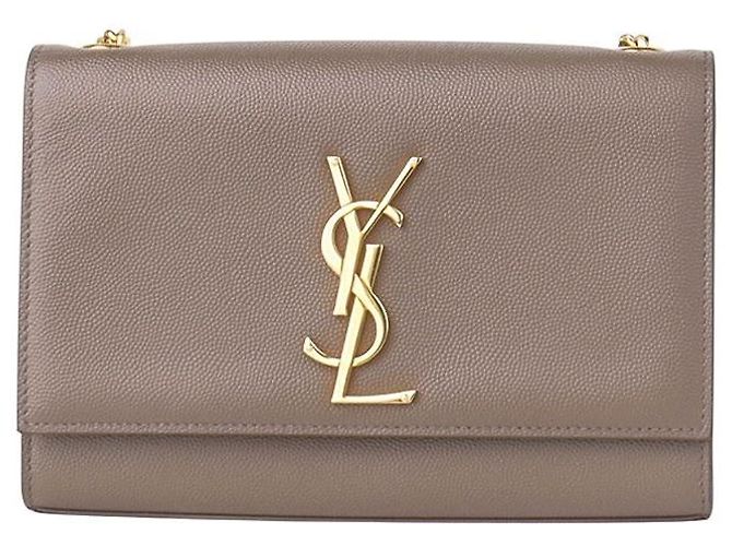 Saint Laurent Borsa a tracolla piccola Kate in monogramma Caviar Rosso