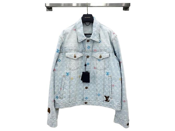 Louis Vuitton Tyler Monogram Denim-Jacke Weiß