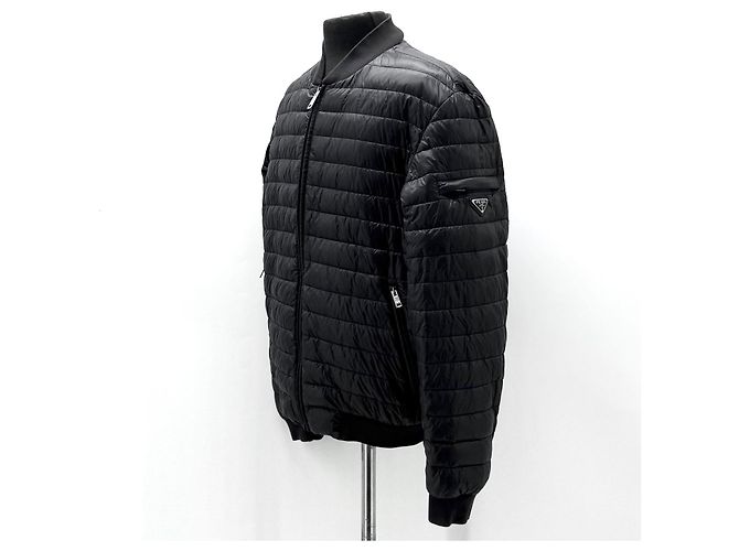 Prada Triangle Logo Men's Lightweight Padded Jacket Black