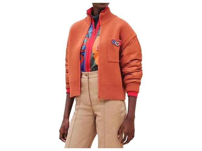 Hermès Effect Kaleidoscope Reißverschlussjacke Orange