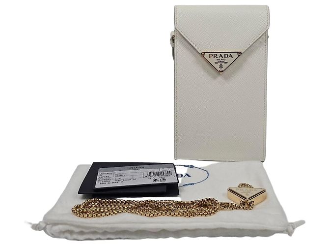 Prada Mini-Tasche aus Saffiano-Leder Silber