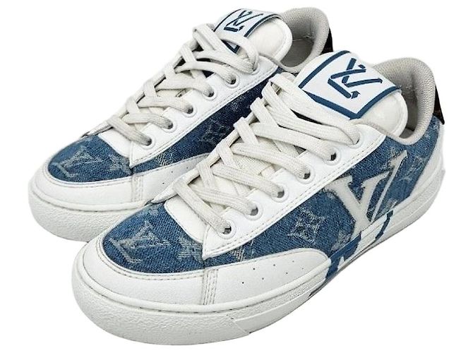 Louis Vuitton Charlie Denim Sneakers Silber