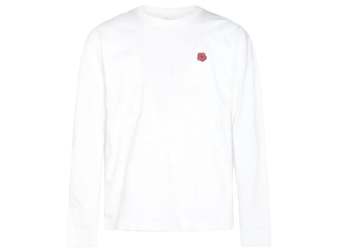 Kenzo Langarmhemd mit Blumenstickerei Silber