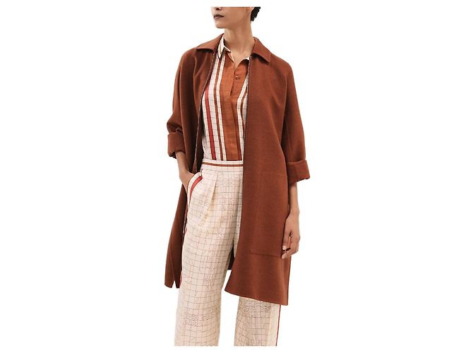 Hermès Zipper Coat Red