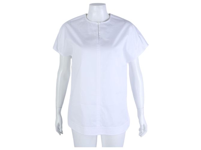 Chemisier à manches courtes Hermès Blanc