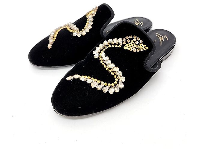 Mule in velluto Giuseppe Zanotti Nero