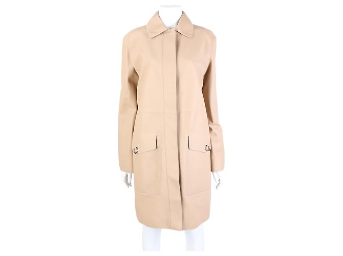 Hermès Leather Coat Brown
