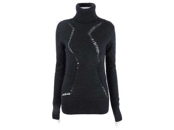 Saint Laurent Rollkragenstrickpullover Schwarz 