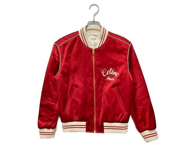 Céline PARIS TEDDY JACKET IN SATIN Red