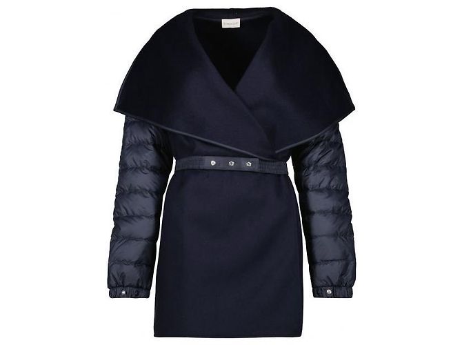 Moncler Capa de feltro de lã acolchoada
