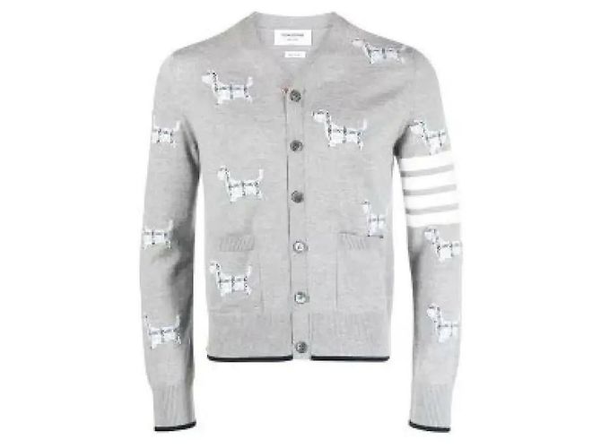 Thom Browne Cardigan Hector Motif Bar