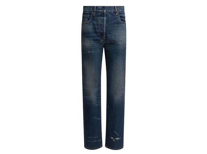 Prada Vaqueros de Denim Lavado de Corte Recto