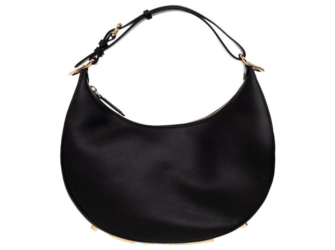 Fendi Pequena bolsa hobo de couro graphy Preto