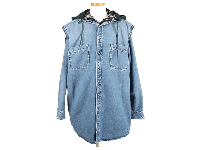 Balenciaga Camisa de denim de doble capa Azul