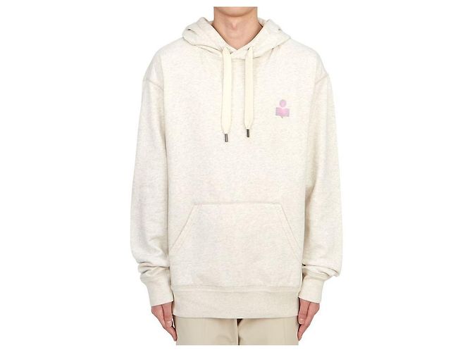 Isabel Marant Herren Fleece-Kapuzenpullover Weiß