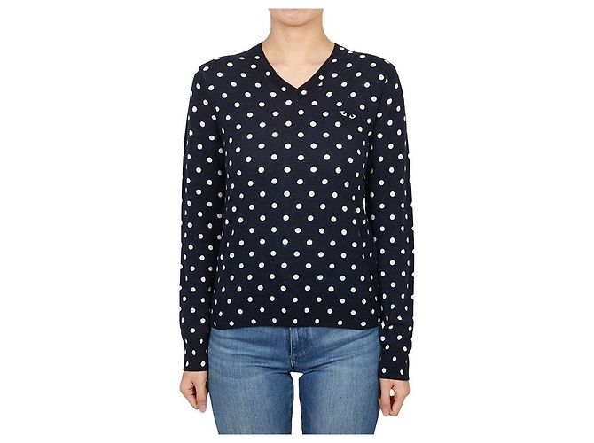 Comme Des Garcons Strickware für Damen mit schwarzem Punkt-Patch