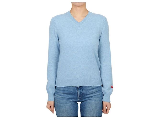 Comme Des Garcons Mini Red Wappen Strickjacke für Damen AZ Blau