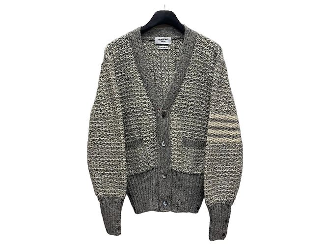 Thom Browne Klassischer Mohair-Tweed-Cardigan Braun