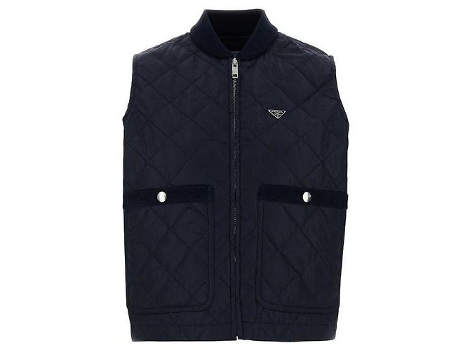 Prada Re-Nylon Weste Blau