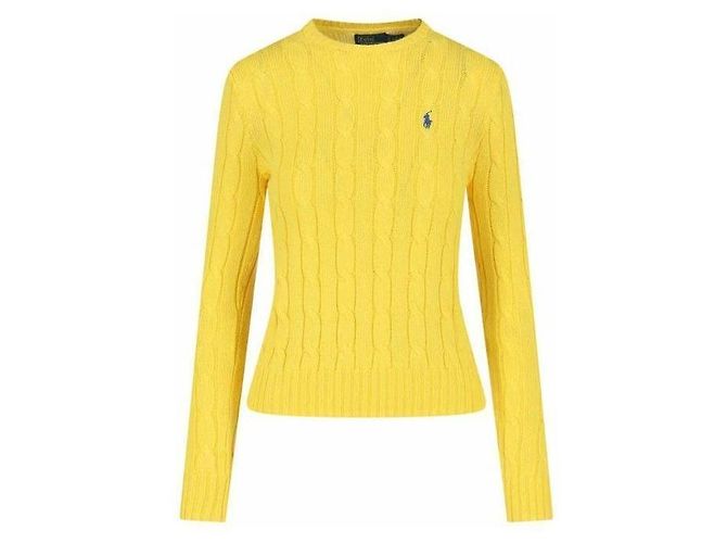 Ralph Lauren Punto trenzado de algodón Pima con logotipo Pony bordado Amarillo