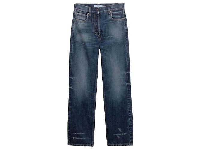 Prada Vaqueros de denim de corte recto lavados Azul 