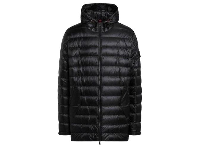 Moncler Oahu Hooded Mid-Length Down Parka Jacket Black