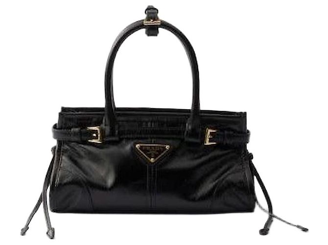 Prada Mini Lederhandtasche Schwarz