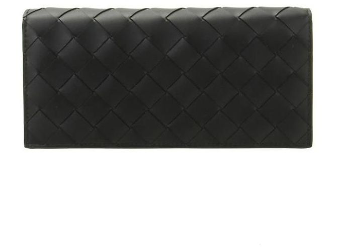 Bottega Veneta Cartera Long Intrecciato Negro
