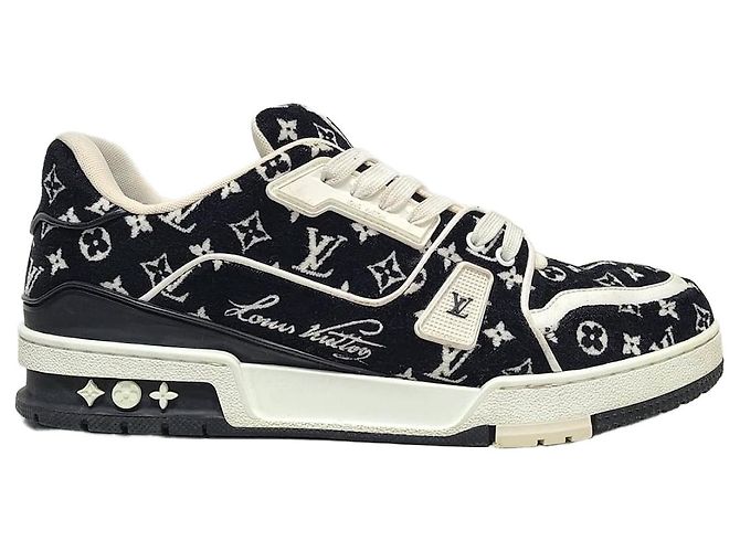 Louis Vuitton Baskets LV Trainer en textile monogramme noir