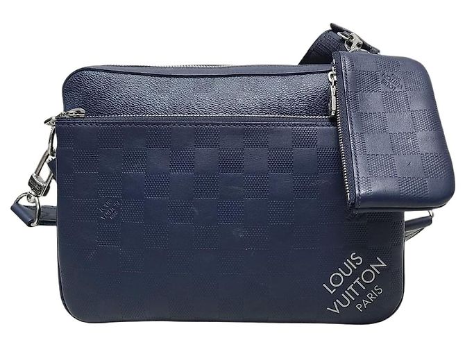 Louis Vuitton Blue Sapphire Damier Trio Messenger Bag