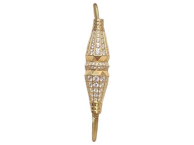 Jack de Boucheron Gold Full Diamond Single Wrap Armband Golden