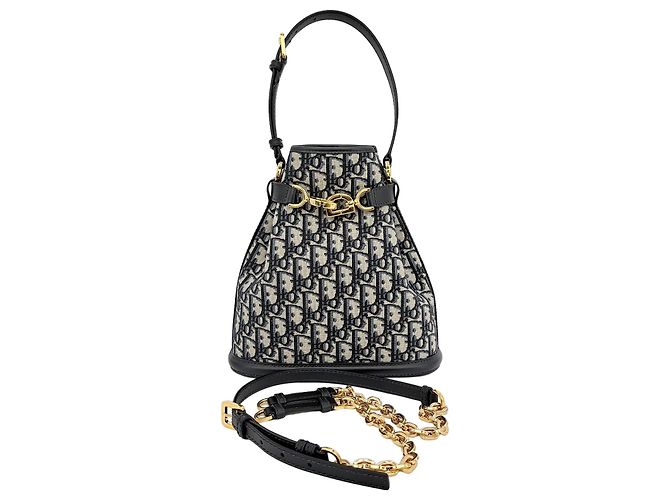 Dior Borsa a secchiello Oblique Blu 