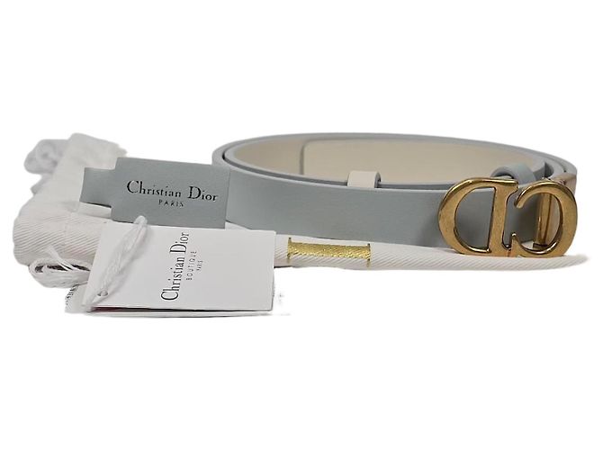 Dior Reversible Saddle Leather Belt Blue