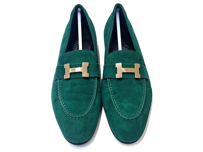 Hermès Mocassini Suede Paris Verde 