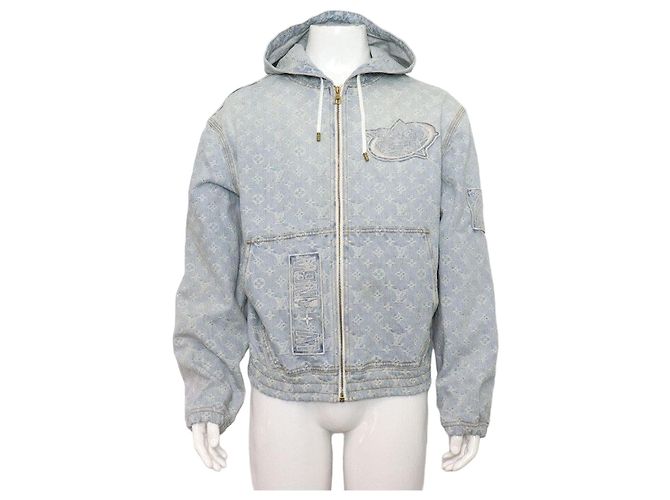 Louis Vuitton Monogram NBA Hoodie Men's Jacket Blue