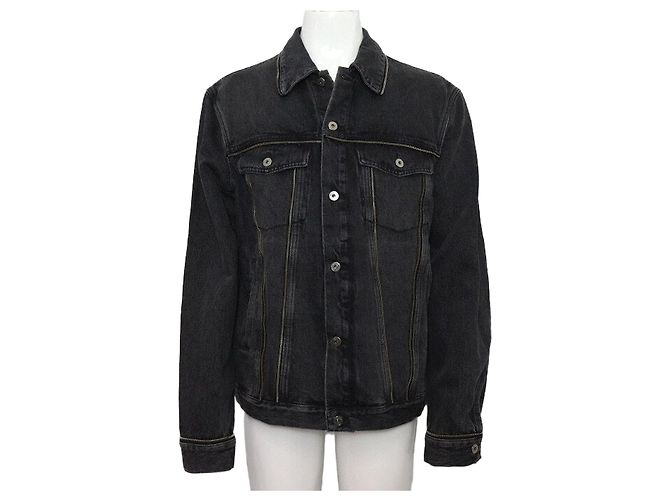 Off White Chaqueta vaquera con botón Negro 