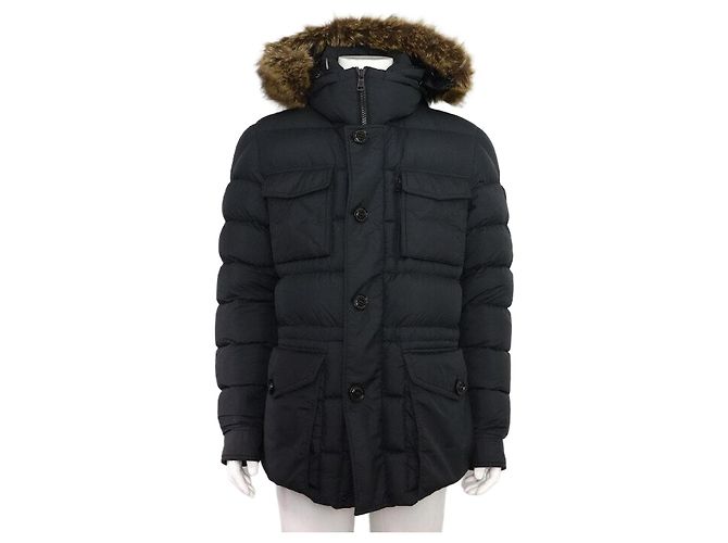 Moncler Giacca con cappuccio in piumino nero Chevreuse da uomo