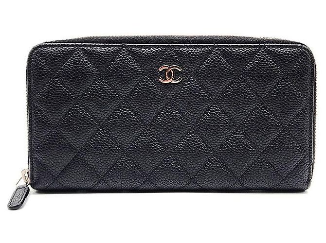 Chanel Caviar Long Wallet Black