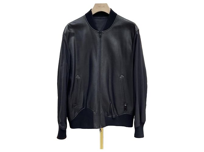Louis Vuitton Leather Technical Reversible Jacket Black