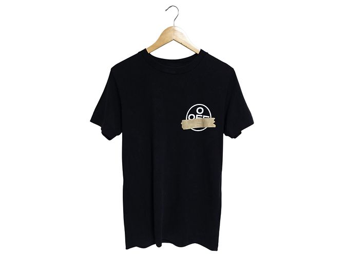 Off White Tape Arrow Kurzarm-T-Shirt Schwarz