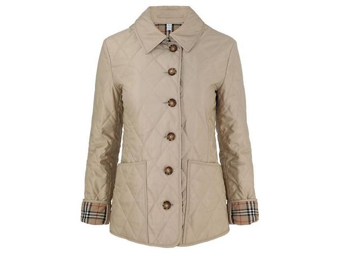 Burberry Chaqueta acolchada con patrón de diamante Naranja
