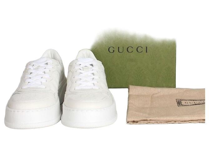 Gucci Bestickte Sneaker White Weiß