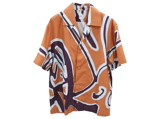 Berluti Camicia a maniche corte in seta da uomo con stampa Screeto Multicolore