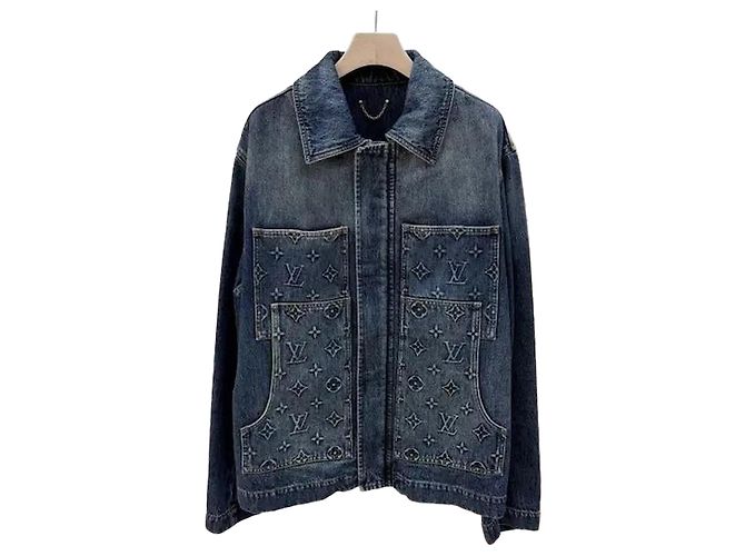 Louis Vuitton Monogramm Carpenter Denim-Jacke Blau