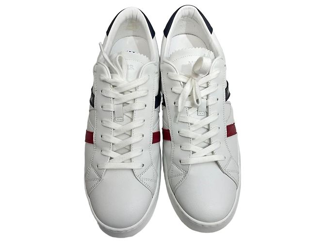 Moncler Monaco Ledersneaker Silber