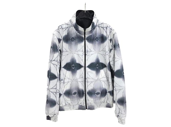 Louis Vuitton Monogram Reversible Mix Leather Bomber Jacket Silvery
