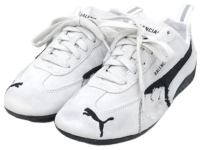 Balenciaga Puma Speedcat Suede Sneaker Silber