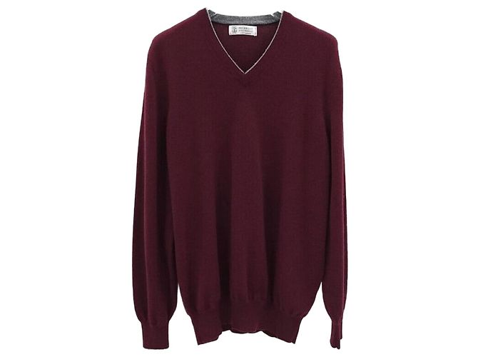 Brunello Cucinelli Cashmere-Strick mit V-Ausschnitt Schwarz