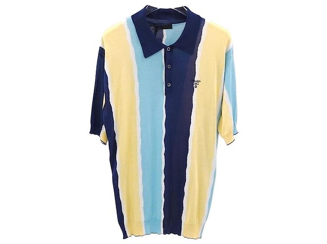 Prada Logo Stripe Polo Knit Multiple colors